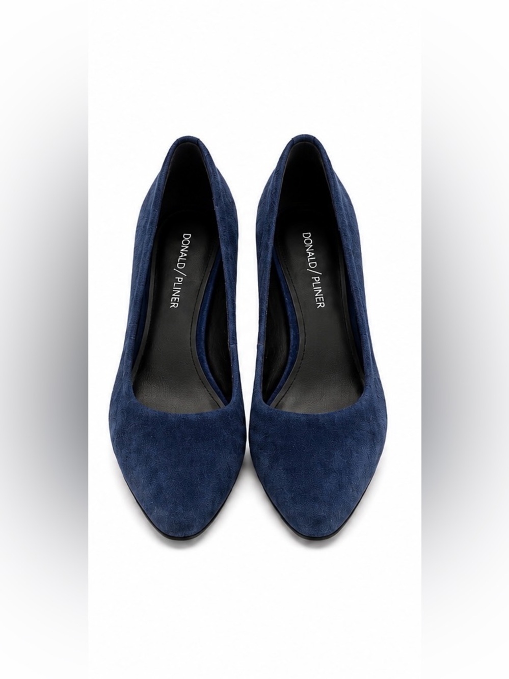 Donald J Pliner Jeri-KS Navy Suede Leather Wedge Pumps Heel 6.5M Luxury Italy